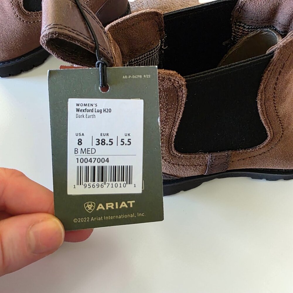 Ariat Wexford Lug H2O Waterproof Chelsea Boots Women's 8 Dark Earth DRYShield - Picture 10 of 16